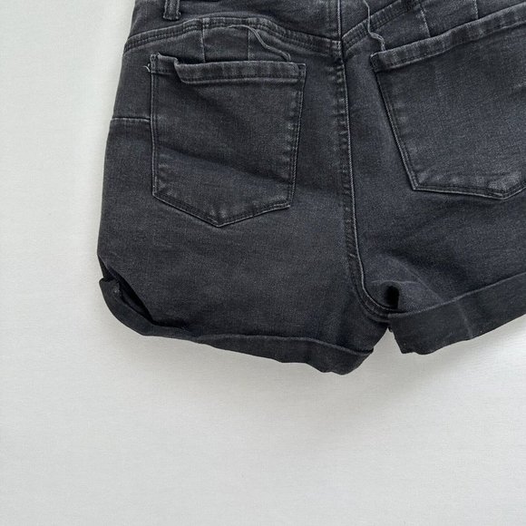 Wax Jean Shorts Women's M Black Denim Mini Shorts Stretch M (26x2.5) A* - Picture 10 of 13